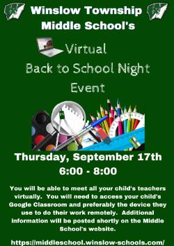 Virutal Back to School Night Event